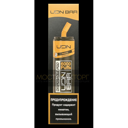 Электронная сигарета UDN BAR Peach Ice 6000 затяжек (УДН Бар Персик Лёд)